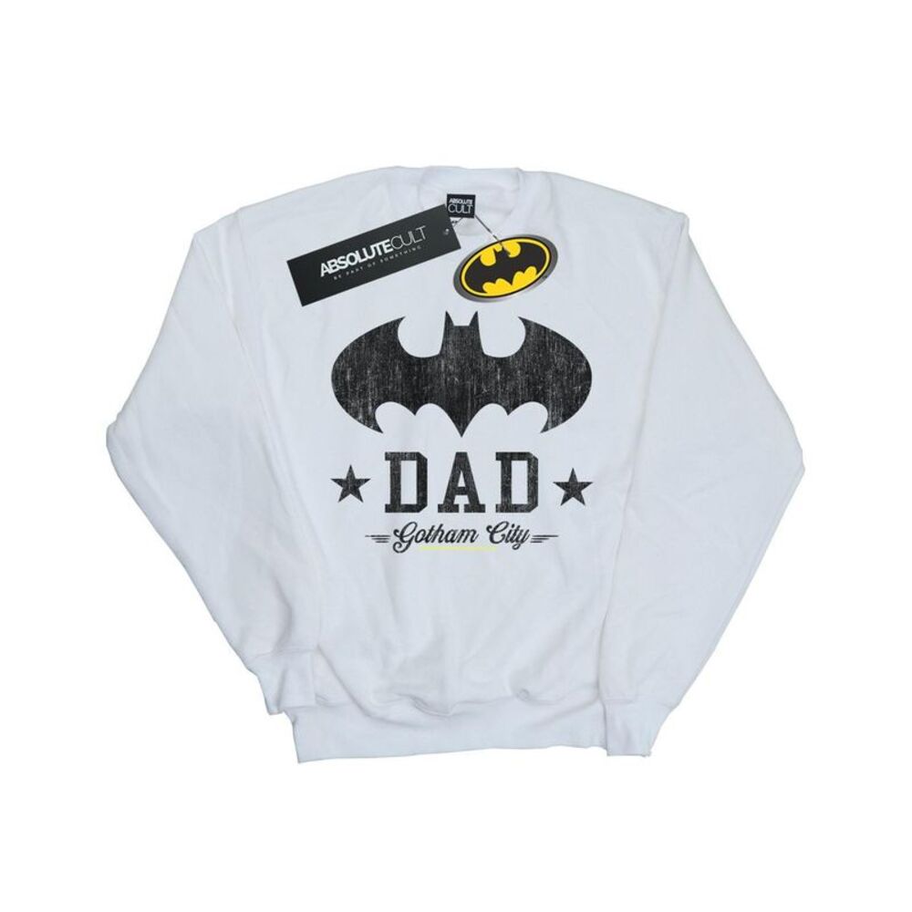 DC Comics Mens Batman I Am Bat Dad Sweatshirt / White